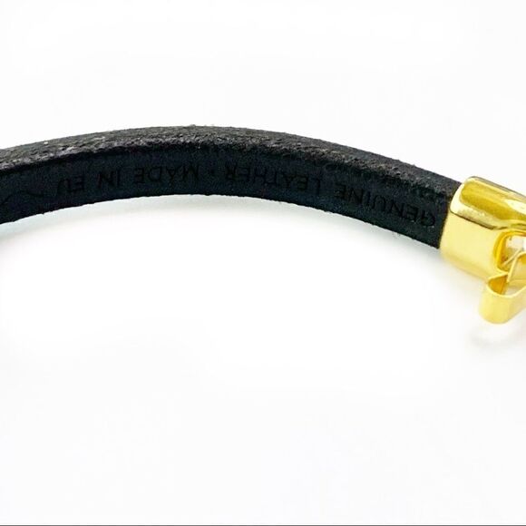 Modern leather gold mesh heart European bracelet - Picture 5 of 9